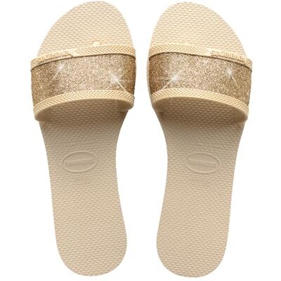 Havaianas You Angra Glitter, Sandales Type Mule, Confortables, Stylées et Durables, Larges Lanières Pailletées, Femme - Publicité Havaianas You Angra Glitter, Sandales Type Mule, Confortables, Stylées et Durables, Larges Lanières Pailletées, Femme - Publicité