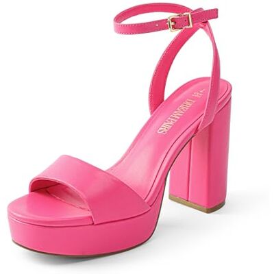 DREAM PAIRS Sandales à talons hauts pour femmes avec plateforme, talons épais arrondis, bout ouvert, bride à la cheville, élégantes sandales à talons pour soirée, bal de promo, mariage, 37.5 EU - Publicité DREAM PAIRS Sandales à talons hauts pour femmes avec plateforme, talons épais arrondis, bout ouvert, bride à la cheville, élégantes sandales à talons pour soirée, bal de promo, mariage, 37.5 EU - Publicité