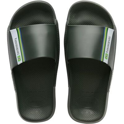 Havaianas Mens Brasil Slides Pool Shoes, vert olive, 3/4 UK Wide - Publicité Havaianas Mens Brasil Slides Pool Shoes, vert olive, 3/4 UK Wide - Publicité