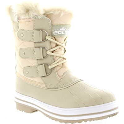 Polar Femmes Matelassé Court Canard Fourrure Doublée Boue Neige Hiver Bottes BEI40 AYC0014,40 EU,Beige Nylon - Publicité Polar Femmes Matelassé Court Canard Fourrure Doublée Boue Neige Hiver Bottes BEI40 AYC0014,40 EU,Beige Nylon - Publicité