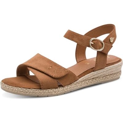 Jana Wedge/Plat Sand MultiAdj + Sandales compensées végétaliennes pour femme, cognac, 42 EU - Publicité Jana Wedge/Plat Sand MultiAdj + Sandales compensées végétaliennes pour femme, cognac, 42 EU - Publicité