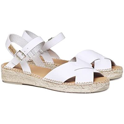 TONI PONS Espadrille Cuir Femme Esther Blanc, 35 EU - Publicité TONI PONS Espadrille Cuir Femme Esther Blanc, 35 EU - Publicité