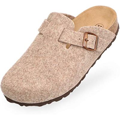 BOnova Chaussons pour homme et femme Pantoufles confortables en feutre avec semelle anatomique Chaussons en feutre antidérapants avec semelle en caoutchouc Sabots en liège de qualité supérieure - Publicité BOnova Chaussons pour homme et femme Pantoufles confortables en feutre avec semelle anatomique Chaussons en feutre antidérapants avec semelle en caoutchouc Sabots en liège de qualité supérieure - Publicité