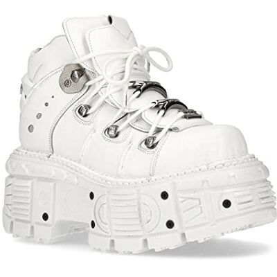 New Rock M-TANK106-C1 Unisexe Blanc 100% Cuir Goth Plateforme Punk Mode Bottines Chaussure 9 - Publicité New Rock M-TANK106-C1 Unisexe Blanc 100% Cuir Goth Plateforme Punk Mode Bottines Chaussure 9 - Publicité