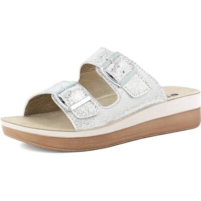 inblu Femme Sandales à Double Bande Changeante avec Boucles, intérieure en Cuir véritable et Semelle Bicolore, du 35 au 41 Glissante, Blanc, 38 EU - Publicité inblu Femme Sandales à Double Bande Changeante avec Boucles, intérieure en Cuir véritable et Semelle Bicolore, du 35 au 41 Glissante, Blanc, 38 EU - Publicité