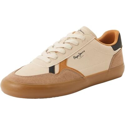 Pepe Jeans Baskets rétro M pour Homme, Beige (Blanc Craie), Pointure 39, Beige Craie Blanc, 6 UK - Publicité Pepe Jeans Baskets rétro M pour Homme, Beige (Blanc Craie), Pointure 39, Beige Craie Blanc, 6 UK - Publicité