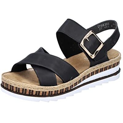 Rieker Femme V7951 Sandale, Noir, 40 EU - Publicité Rieker Femme V7951 Sandale, Noir, 40 EU - Publicité