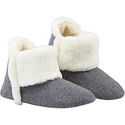 DUNLOP Chaussons Femme, Chausson Botte Fantaisie Feutre Et Fourrure Avec Semelle Antidérapantes À Mémoire De Forme Intérieur Exterieur, Chaussons 36 au 41 (38, Gris Foncé, numeric_38) - Publicité DUNLOP Chaussons Femme, Chausson Botte Fantaisie Feutre Et Fourrure Avec Semelle Antidérapantes À Mémoire De Forme Intérieur Exterieur, Chaussons 36 au 41 (38, Gris Foncé, numeric_38) - Publicité