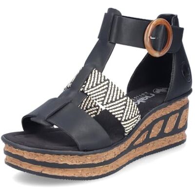 Rieker sandales mode femme 68182, Pointure:39 EU, La couleur:noir - Publicité Rieker sandales mode femme 68182, Pointure:39 EU, La couleur:noir - Publicité