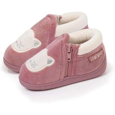 Isotoner Chaussons pantoufles Bottillons bébé fille à zip, faciles à enfiler, bon maintien du pied, semelle antidérapante, 24, rose pailleté - Publicité Isotoner Chaussons pantoufles Bottillons bébé fille à zip, faciles à enfiler, bon maintien du pied, semelle antidérapante, 24, rose pailleté - Publicité