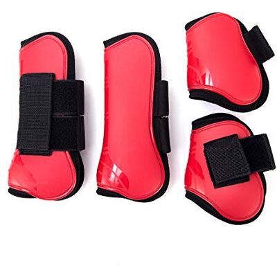 Merauno ® Lot de 4 guêtres pour chevaux, paire de guêtres avant et arrière avec coque rigide et fermeture velcro pour femmes et hommes, en PU robuste et élastique, bottes pour tendons, style classique - Publicité Merauno ® Lot de 4 guêtres pour chevaux, paire de guêtres avant et arrière avec coque rigide et fermeture velcro pour femmes et hommes, en PU robuste et élastique, bottes pour tendons, style classique - Publicité