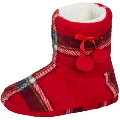 Dora Chaussons de luxe pour femme Motif tartan Doublure en fausse fourrure Mousse à mémoire de forme, Rouge, 35/36 EU - Publicité Dora Chaussons de luxe pour femme Motif tartan Doublure en fausse fourrure Mousse à mémoire de forme, Rouge, 35/36 EU - Publicité