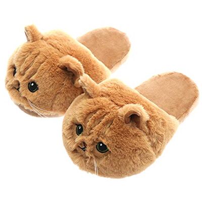 Millffy Unisexe enfants filles 3D grande tête réaliste Kitty chat femmes chat tigré en peluche pantoufles floues dames maison pantoufles(EU 38-40, Regard impuissant) - Publicité Millffy Unisexe enfants filles 3D grande tête réaliste Kitty chat femmes chat tigré en peluche pantoufles floues dames maison pantoufles(EU 38-40, Regard impuissant) - Publicité