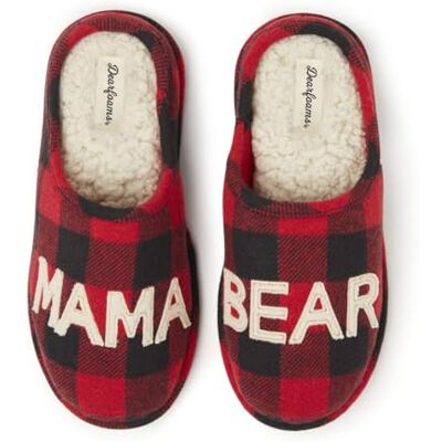 Dearfoams Mama Bear Pantoufles pour femme, Motif carreaux, 7-8 - Publicité Dearfoams Mama Bear Pantoufles pour femme, Motif carreaux, 7-8 - Publicité