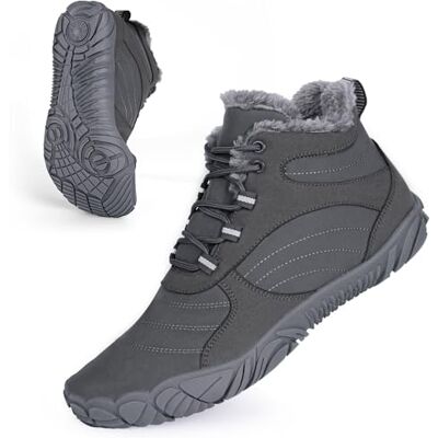 FIENZA Barefoot Bottes de randonnée d'hiver pour homme et femme Imperméables Chaudes Doublées en fourrure Confortables Antidérapantes Unisexe, gris, 37.5 EU - Publicité FIENZA Barefoot Bottes de randonnée d'hiver pour homme et femme Imperméables Chaudes Doublées en fourrure Confortables Antidérapantes Unisexe, gris, 37.5 EU - Publicité