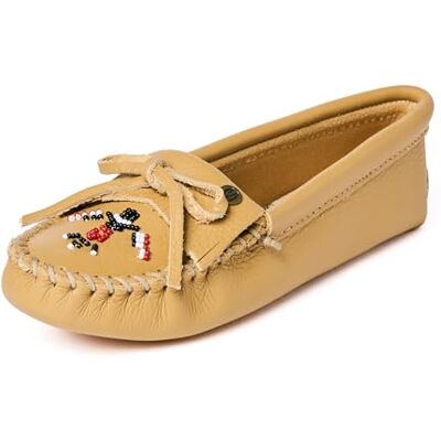 Minnetonka Women's Thunderbird Animikii Softsole, Natural, Size 6 - Publicité Minnetonka Women's Thunderbird Animikii Softsole, Natural, Size 6 - Publicité