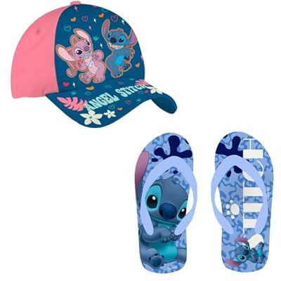 Disney Stitch Casquette Baseball Tong pour Filles, Set D'été Stitch et Angel, Taille EU 29/30 Bleu - Publicité Disney Stitch Casquette Baseball Tong pour Filles, Set D'été Stitch et Angel, Taille EU 29/30 Bleu - Publicité