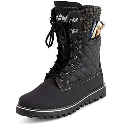 Polar Femmes Mousse A Mémoire Poche Eclair Latéral Imperméable Bande De Roulement Semelle En Caoutchouc Bottes De Neige Noir Cuir UK4/EU37 YC0620 - Publicité Polar Femmes Mousse A Mémoire Poche Eclair Latéral Imperméable Bande De Roulement Semelle En Caoutchouc Bottes De Neige Noir Cuir UK4/EU37 YC0620 - Publicité