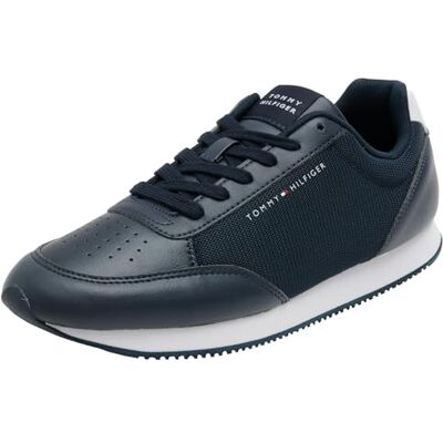 Tommy Hilfiger Baskets Homme Runner Mix Basses, Bleu (Desert Sky), 44 - Publicité Tommy Hilfiger Baskets Homme Runner Mix Basses, Bleu (Desert Sky), 44 - Publicité