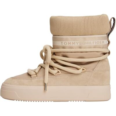 Tommy Hilfiger Bottes Mid Boot Femme Logotape Warm Déperlantes, Beige (Horseradish), 38 - Publicité Tommy Hilfiger Bottes Mid Boot Femme Logotape Warm Déperlantes, Beige (Horseradish), 38 - Publicité