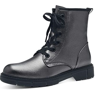 MARCO TOZZI Bottines plates à lacets en cuir synthétique pour femme, Pewter Comb, 37 EU - Publicité MARCO TOZZI Bottines plates à lacets en cuir synthétique pour femme, Pewter Comb, 37 EU - Publicité
