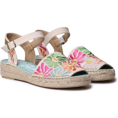 TONI PONS Garbet Sandales plates pour femme avec broderie multicolore, Mosaïque, 42 EU - Publicité TONI PONS Garbet Sandales plates pour femme avec broderie multicolore, Mosaïque, 42 EU - Publicité