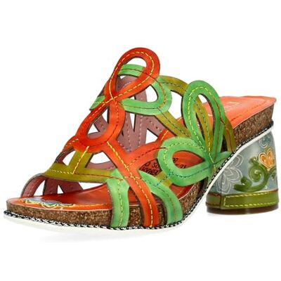 LAURA VITA Mules en Cuir pour Femmes Framboiseo 32, Pointure:38 EU, La Couleur:Orange - Publicité LAURA VITA Mules en Cuir pour Femmes Framboiseo 32, Pointure:38 EU, La Couleur:Orange - Publicité