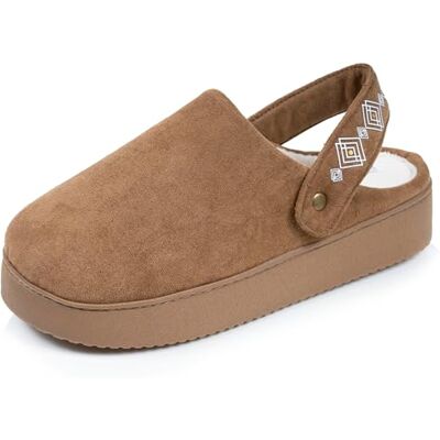 Isotoner Chaussons pantoufles Mules femme suédine plateforme de 3,5 cm, confort mousse optimal, 40, camel - Publicité Isotoner Chaussons pantoufles Mules femme suédine plateforme de 3,5 cm, confort mousse optimal, 40, camel - Publicité