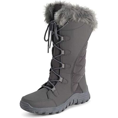 Polar Femmes Matelassée Fausse Fourrure L'hiver Canard Semelle En Caoutchouc Durable Neige Pluie Extérieure Bottes Gris Nylon Grand UK6/EU39 YC0658 - Publicité Polar Femmes Matelassée Fausse Fourrure L'hiver Canard Semelle En Caoutchouc Durable Neige Pluie Extérieure Bottes Gris Nylon Grand UK6/EU39 YC0658 - Publicité