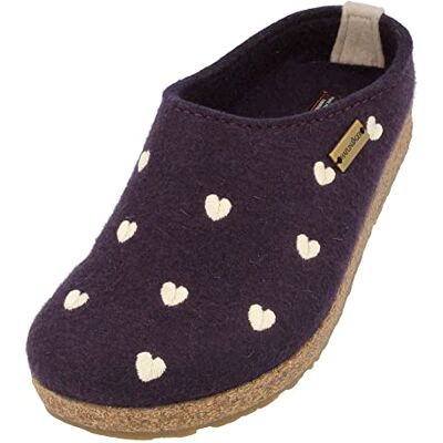 HAFLINGER 741031 Grizzly Cuoricini Chaussons Femme, Pointure:41 EU, La Couleur:Violet - Publicité HAFLINGER 741031 Grizzly Cuoricini Chaussons Femme, Pointure:41 EU, La Couleur:Violet - Publicité