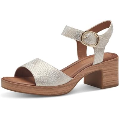 Jana Sandales Femme à Talon avec Fermeture Velcro Vegan, Gold Comb, 36 EU - Publicité Jana Sandales Femme à Talon avec Fermeture Velcro Vegan, Gold Comb, 36 EU - Publicité