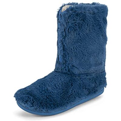 Polar Mousse à mémoire de forme zippée en fausse fourrure recouverte de semelle en caoutchouc intérieur extérieur confortable chaussons de luxe de luxe de femme Bleu 38 - Publicité Polar Mousse à mémoire de forme zippée en fausse fourrure recouverte de semelle en caoutchouc intérieur extérieur confortable chaussons de luxe de luxe de femme Bleu 38 - Publicité