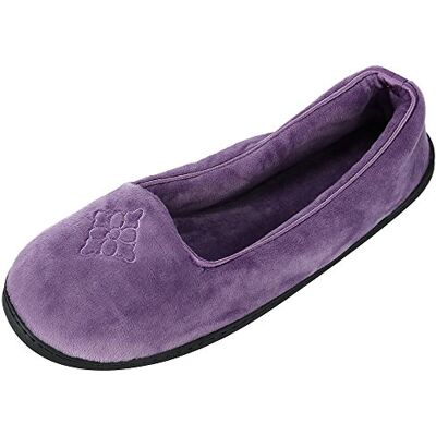 Dearfoams Pantoufles Rebecca en velours microfibre pour femme, Velours violet, Medium - Publicité Dearfoams Pantoufles Rebecca en velours microfibre pour femme, Velours violet, Medium - Publicité