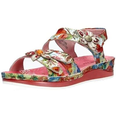 Laura Vita Brcuelo 118 Sandales à bout ouvert en cuir avec sangles réglables pour femme Motif floral, cerise, 41 EU - Publicité Laura Vita Brcuelo 118 Sandales à bout ouvert en cuir avec sangles réglables pour femme Motif floral, cerise, 41 EU - Publicité
