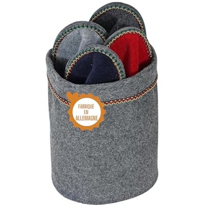 Pantoffelmann Ensemble de pantoufles pour invités avec semelle en feutre I 4 paires I Chaussures pour invités unisexes en gris I Pantoufles pliables en feutre pour les visiteurs - Publicité Pantoffelmann Ensemble de pantoufles pour invités avec semelle en feutre I 4 paires I Chaussures pour invités unisexes en gris I Pantoufles pliables en feutre pour les visiteurs - Publicité