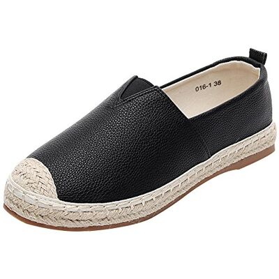 ANUFER Femmes Confort Plat Plimsolls Low-Top Glisser sur Espadrilles Noir EU41 - Publicité ANUFER Femmes Confort Plat Plimsolls Low-Top Glisser sur Espadrilles Noir EU41 - Publicité