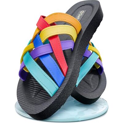 Siebi's Chaussures de bain pour femme Plage Sandales de bain confortables et légères Taille petite. Semelle intérieure ergonomique, multicolore, 37 EU - Publicité Siebi's Chaussures de bain pour femme Plage Sandales de bain confortables et légères Taille petite. Semelle intérieure ergonomique, multicolore, 37 EU - Publicité