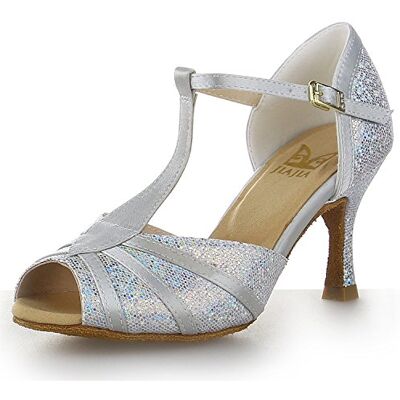 JIAJIA Y20524 Sandales à Talon compensé en Latex pour Femme Couleur Argent, Taille 39 EU - Publicité JIAJIA Y20524 Sandales à Talon compensé en Latex pour Femme Couleur Argent, Taille 39 EU - Publicité