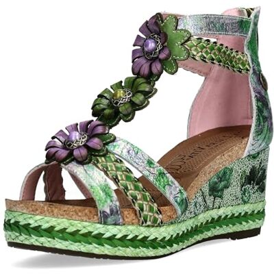 LAURA VITA Sandales Mode Femme Facyo 72, Pointure:40 EU, La Couleur:Vert - Publicité LAURA VITA Sandales Mode Femme Facyo 72, Pointure:40 EU, La Couleur:Vert - Publicité