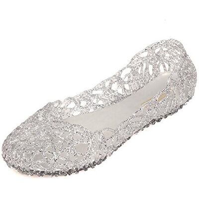 MOTIVE LIFE Vamp Net Souple Sandales à Enfiler Femmes Argent 39 EU - Publicité MOTIVE LIFE Vamp Net Souple Sandales à Enfiler Femmes Argent 39 EU - Publicité