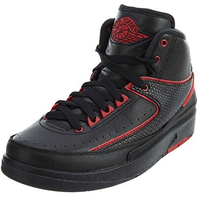 Nike Homme Air Jordan 2 Retro BG Chaussures de Sport, Multicolore (Black Varsity Red), 38 EU - Publicité Nike Homme Air Jordan 2 Retro BG Chaussures de Sport, Multicolore (Black Varsity Red), 38 EU - Publicité