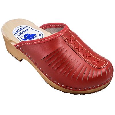 ESTRO Sabot Femme Cuir Confort Sabots Bois Sabots en Cuir CDL01 (36, Cramoisi) - Publicité ESTRO Sabot Femme Cuir Confort Sabots Bois Sabots en Cuir CDL01 (36, Cramoisi) - Publicité