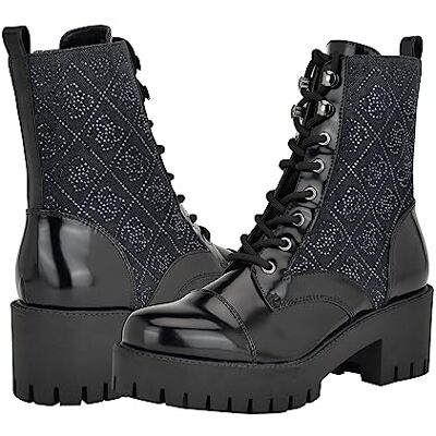 Guess Bottes de combat Watie, Bottes Hautes pour femme, Denim noir 002, 38.5 EU - Publicité Guess Bottes de combat Watie, Bottes Hautes pour femme, Denim noir 002, 38.5 EU - Publicité