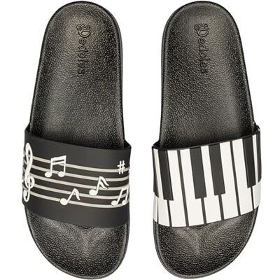 Dedoles Chaussure & Pantoufles Homme Femme & Enfants Sandales Antidérapant designs amusants Livre Pizza Café Renard Lama Cadeau, Couleur: Musique pour piano, Taille: 42 EU - Publicité Dedoles Chaussure & Pantoufles Homme Femme & Enfants Sandales Antidérapant designs amusants Livre Pizza Café Renard Lama Cadeau, Couleur: Musique pour piano, Taille: 42 EU - Publicité
