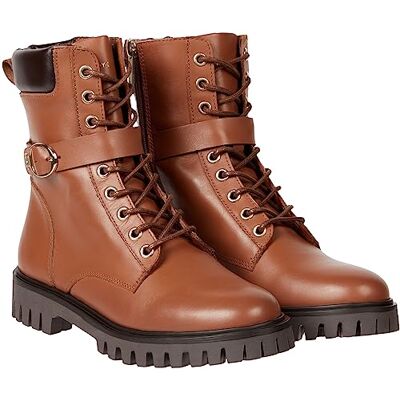 Tommy Hilfiger Femme Bottes Low Boot Buckle Lace Up Bottines, Marron (Natural Cognac), 38 EU - Publicité Tommy Hilfiger Femme Bottes Low Boot Buckle Lace Up Bottines, Marron (Natural Cognac), 38 EU - Publicité