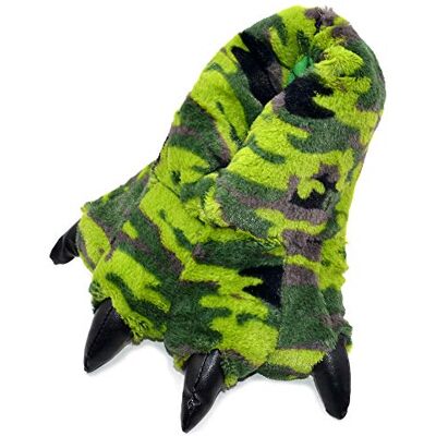 Millffy pantoufles drôles Grizzly ours peluche fourrure griffe patte pantoufles tout-petits, enfants et adultes chaussures de Costume (X-Large (Taille homme), Camouflage Dino vert) - Publicité Millffy pantoufles drôles Grizzly ours peluche fourrure griffe patte pantoufles tout-petits, enfants et adultes chaussures de Costume (X-Large (Taille homme), Camouflage Dino vert) - Publicité