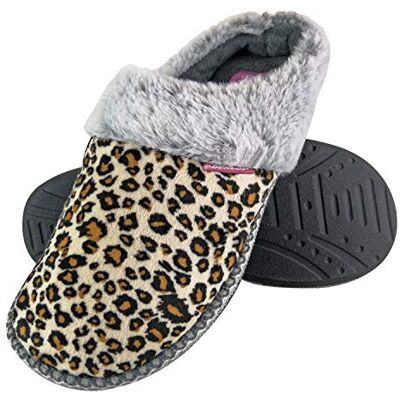 Dunlop Femme Chaudes Peluche Doux Eponge Memory Foam Mule Chausson Pantoufles (41 EU, Leopard) - Publicité Dunlop Femme Chaudes Peluche Doux Eponge Memory Foam Mule Chausson Pantoufles (41 EU, Leopard) - Publicité