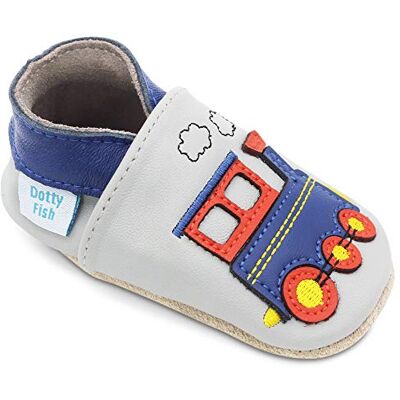 Dotty Fish Chaussures Bébé Premiers Pas Cuir Souple Train 0-6 Mois - Publicité Dotty Fish Chaussures Bébé Premiers Pas Cuir Souple Train 0-6 Mois - Publicité