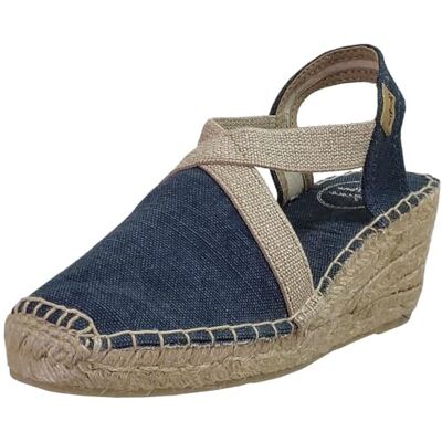 TONI PONS Terra Espadrille en Jean V avec Sandale fermée élastique croisée avec Coin Corde 39 - Publicité TONI PONS Terra Espadrille en Jean V avec Sandale fermée élastique croisée avec Coin Corde 39 - Publicité