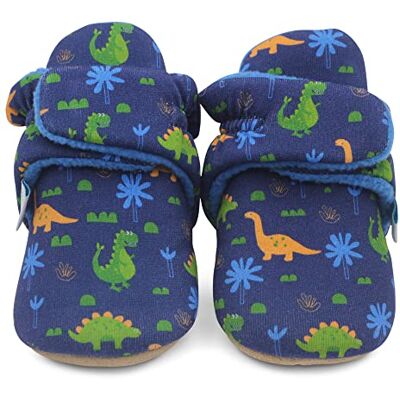 Dotty Fish Chaussures. Chaussons pour bébés avec semelles en daim. Doublure chaude en polaire. Bottines pour les premiers pas de bébé. Bleu marine avec Dinosaures. 18-24 Mois - Publicité Dotty Fish Chaussures. Chaussons pour bébés avec semelles en daim. Doublure chaude en polaire. Bottines pour les premiers pas de bébé. Bleu marine avec Dinosaures. 18-24 Mois - Publicité